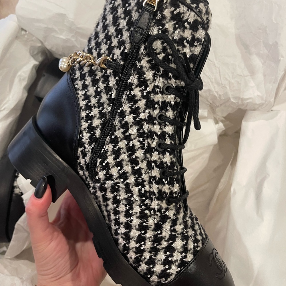 Chanel Tweed Boots - Picture 3 of 8